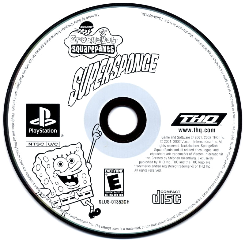 SpongeBob SquarePants: SuperSponge (Greatest Hits) - PlayStation 1 (PS1) Game