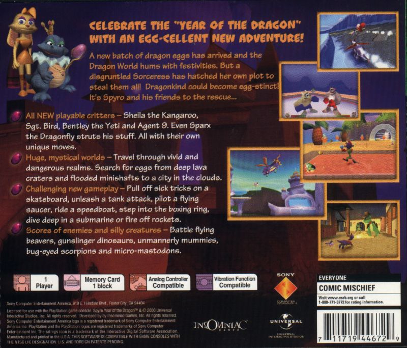 Spyro: Year of the Dragon - PlayStation 1 PS1 Game - YourGamingShop.com - Buy, Sell, Trade Video Games Online. 120 Day Warranty. Satisfaction Guaranteed.