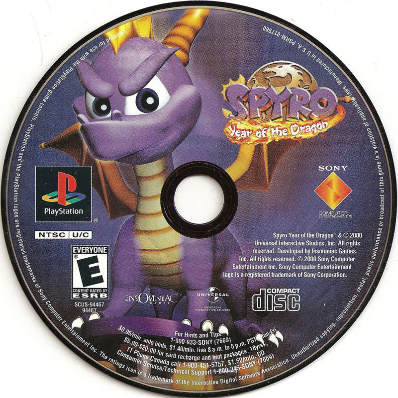 Spyro Year of the Dragon - PlayStation 1 PS1 Game Complete - YourGamingShop.com - Buy, Sell, Trade Video Games Online. 120 Day Warranty. Satisfaction Guaranteed.