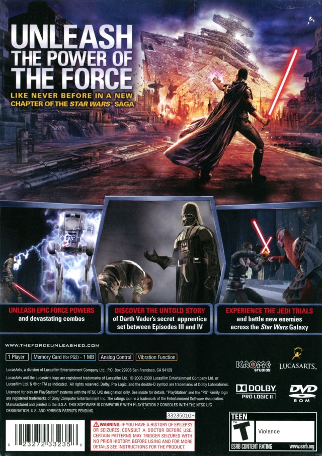 Star Wars: The Force Unleashed (Greatest Hits) - PlayStation 2 (PS2) Game