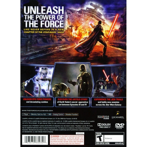 Star Wars: The Force Unleashed - PlayStation 2 (PS2) Game Complete - YourGamingShop.com - Buy, Sell, Trade Video Games Online. 120 Day Warranty. Satisfaction Guaranteed.