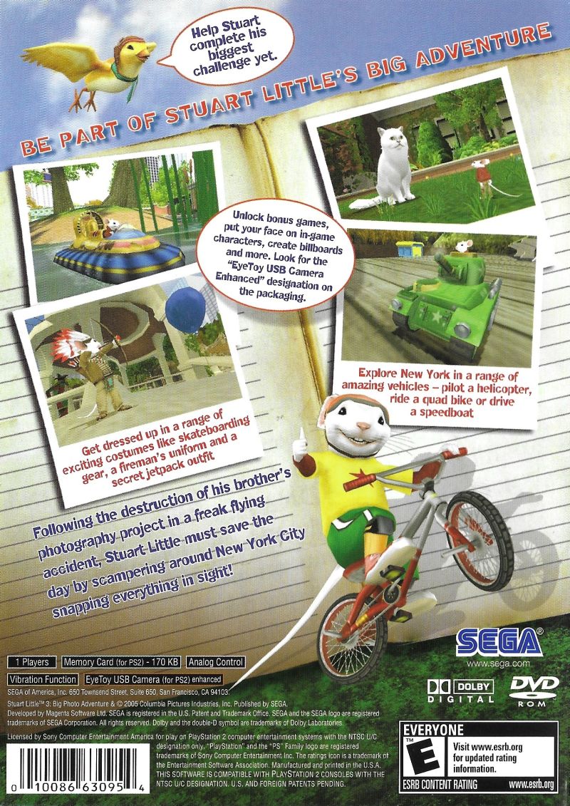 Stuart Little 3: Big Photo Adventure - PlayStation 2 (PS2) Game