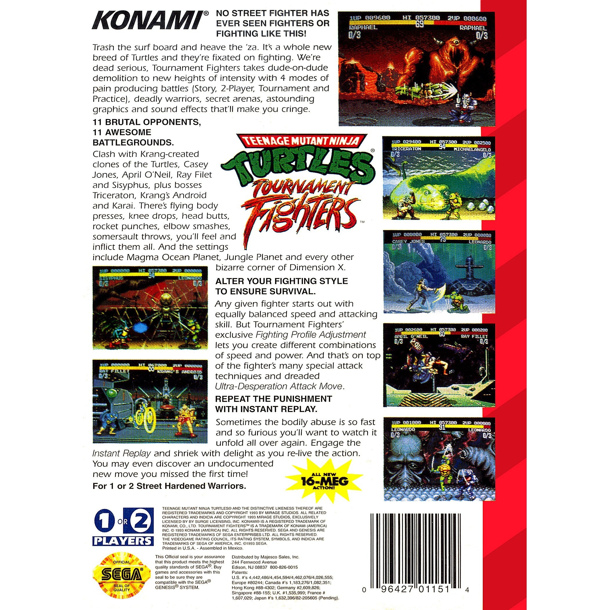 Teenage Mutant Ninja Turtles: Tournament Fighters - Sega Genesis Game Complete - YourGamingShop.com - Buy, Sell, Trade Video Games Online. 120 Day Warranty. Satisfaction Guaranteed.
