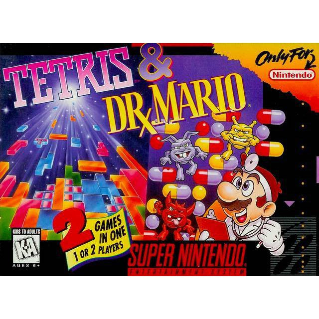 Tetris & Dr. Mario - Super Nintendo (SNES) Game - YourGamingShop.com - Buy, Sell, Trade Video Games Online. 120 Day Warranty. Satisfaction Guaranteed.
