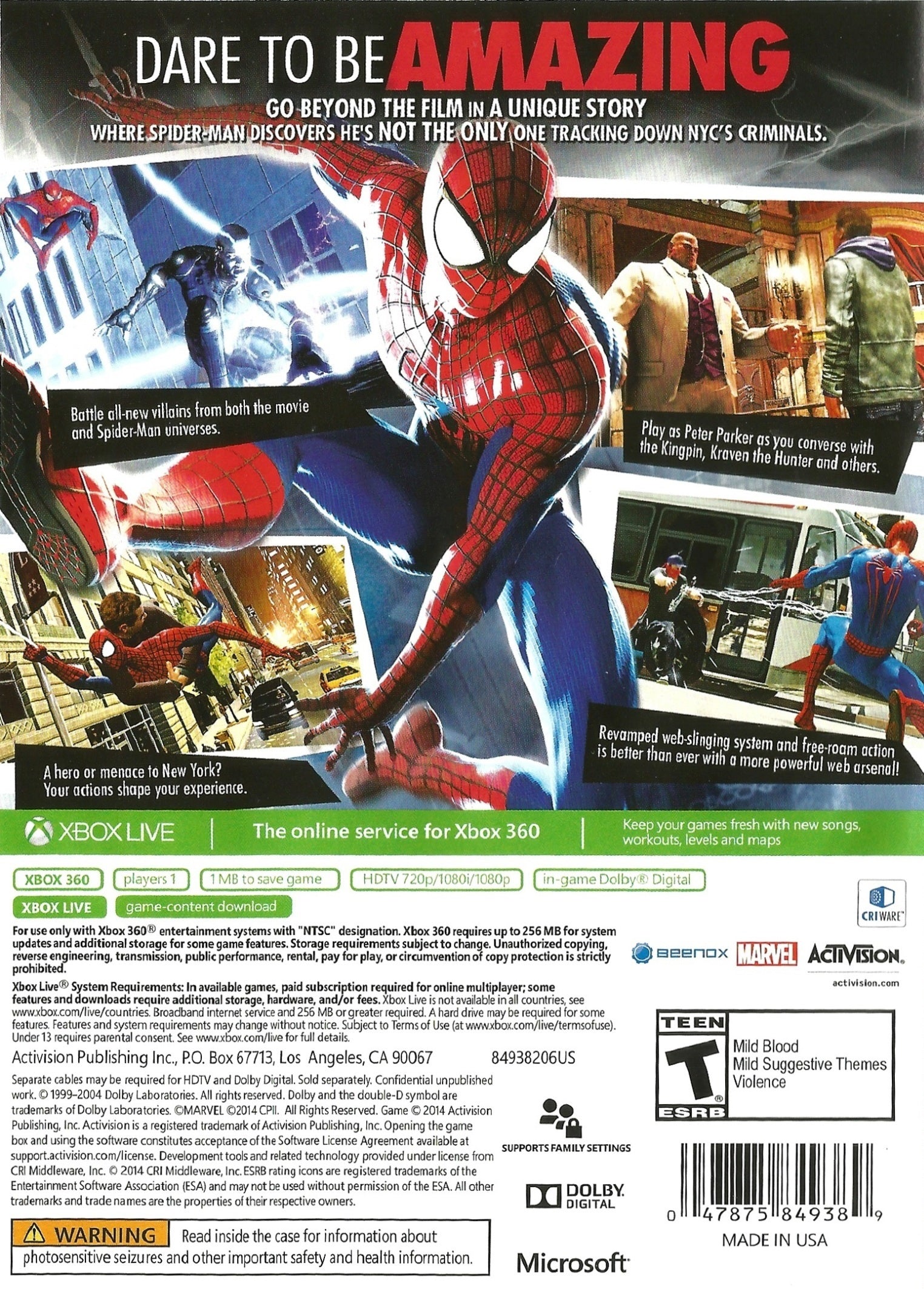 The Amazing Spider-Man 2 - Microsoft Xbox 360 Game