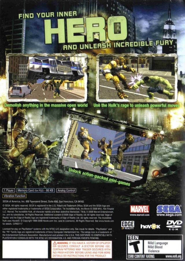 The Incredible Hulk - PlayStation 2 (PS2) Game