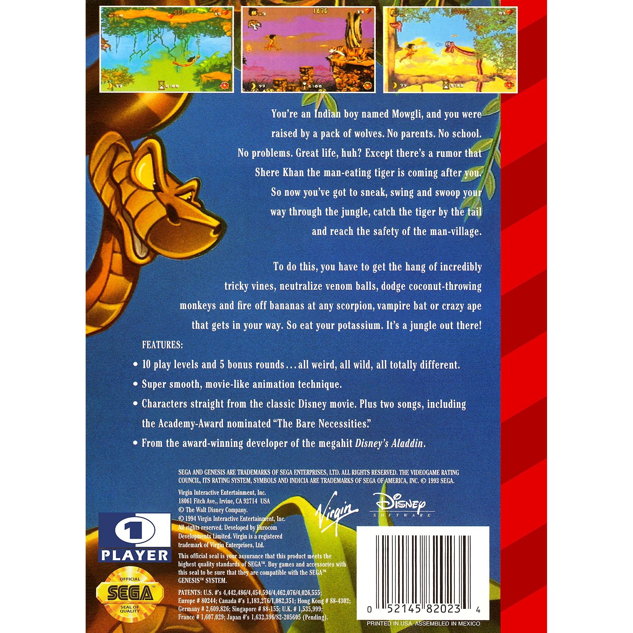 The Jungle Book - Sega Genesis Game Complete - YourGamingShop.com - Buy, Sell, Trade Video Games Online. 120 Day Warranty. Satisfaction Guaranteed.