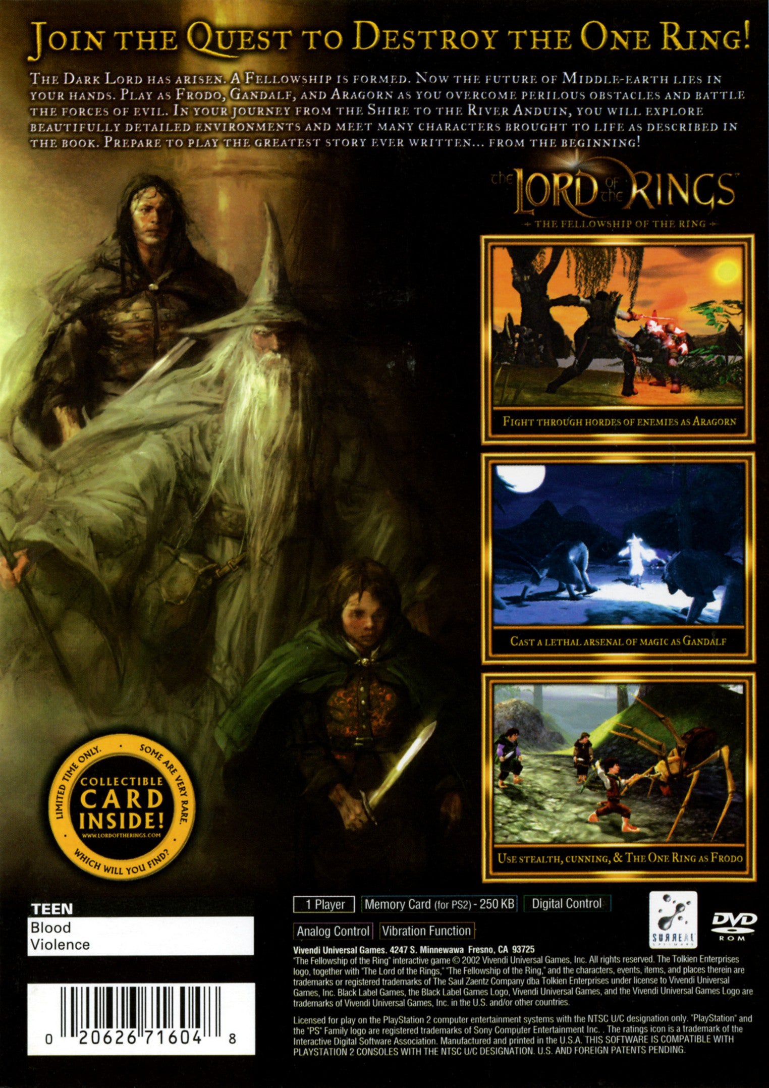 The Lord of the Rings: The Fellowship of the Ring - PlayStation 2 (PS2) Game