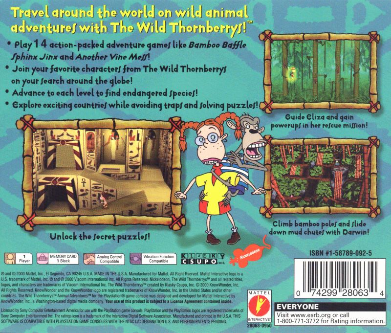 The Wild Thornberrys: Animal Adventures - PlayStation 1 (PS1) Game