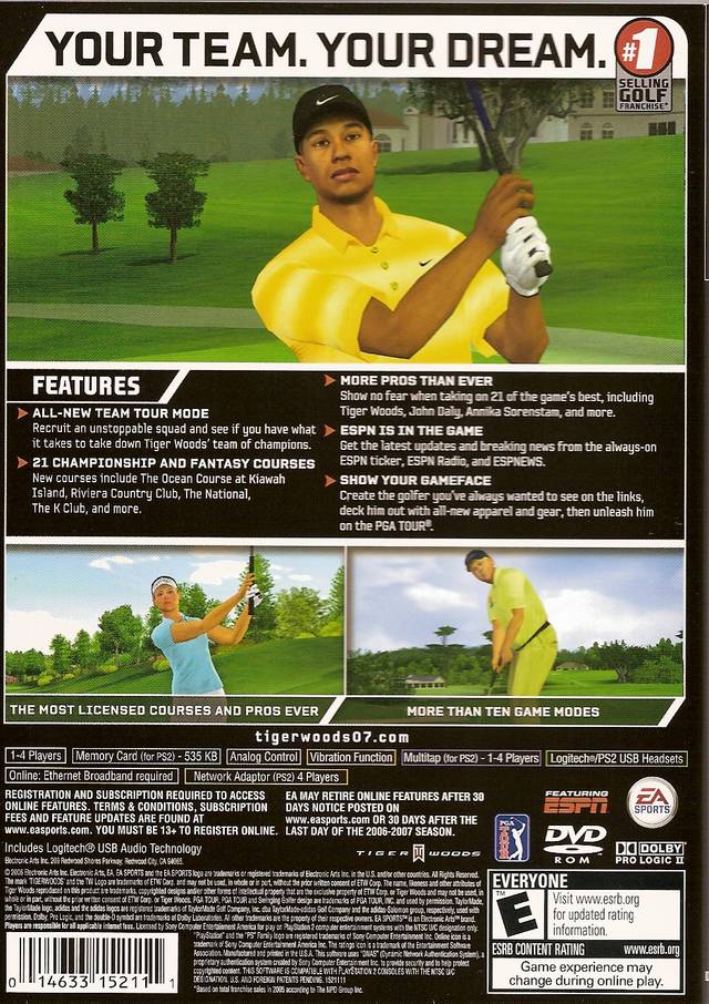 Tiger Woods PGA Tour 07 - PlayStation 2 (PS2) Game