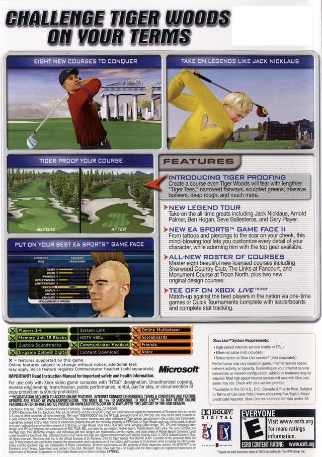 Tiger Woods PGA Tour 2005 - Microsoft Xbox Game