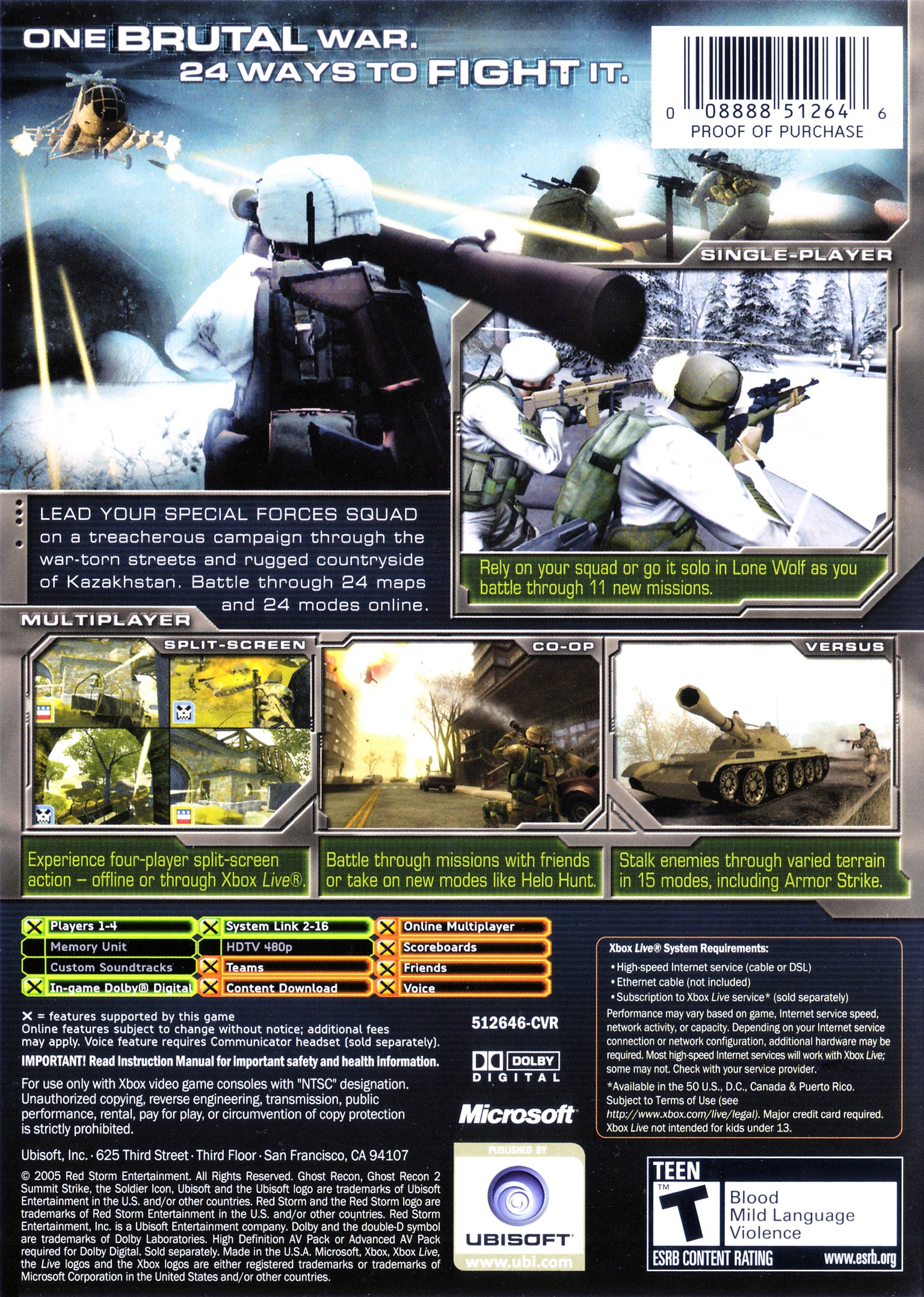 Tom Clancy's Ghost Recon 2: Summit Strike - Microsoft Xbox Game
