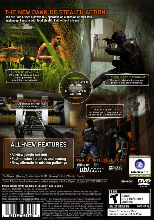 Tom Clancy's Splinter Cell: Pandora Tomorrow - PlayStation 2 (PS2) Game