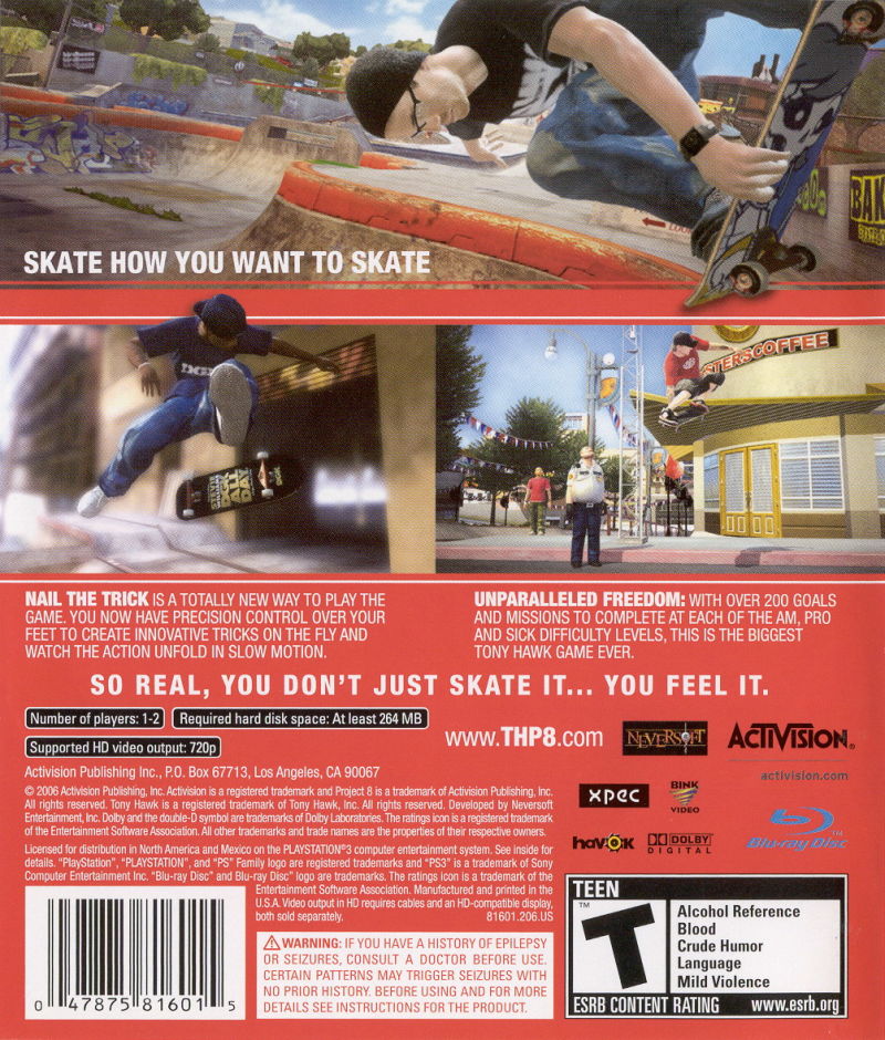 Tony Hawk's Project 8 - PlayStation 3 (PS3) Game