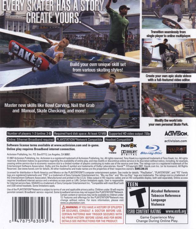 Tony Hawk's Proving Grounds - PlayStation 3 (PS3) Game