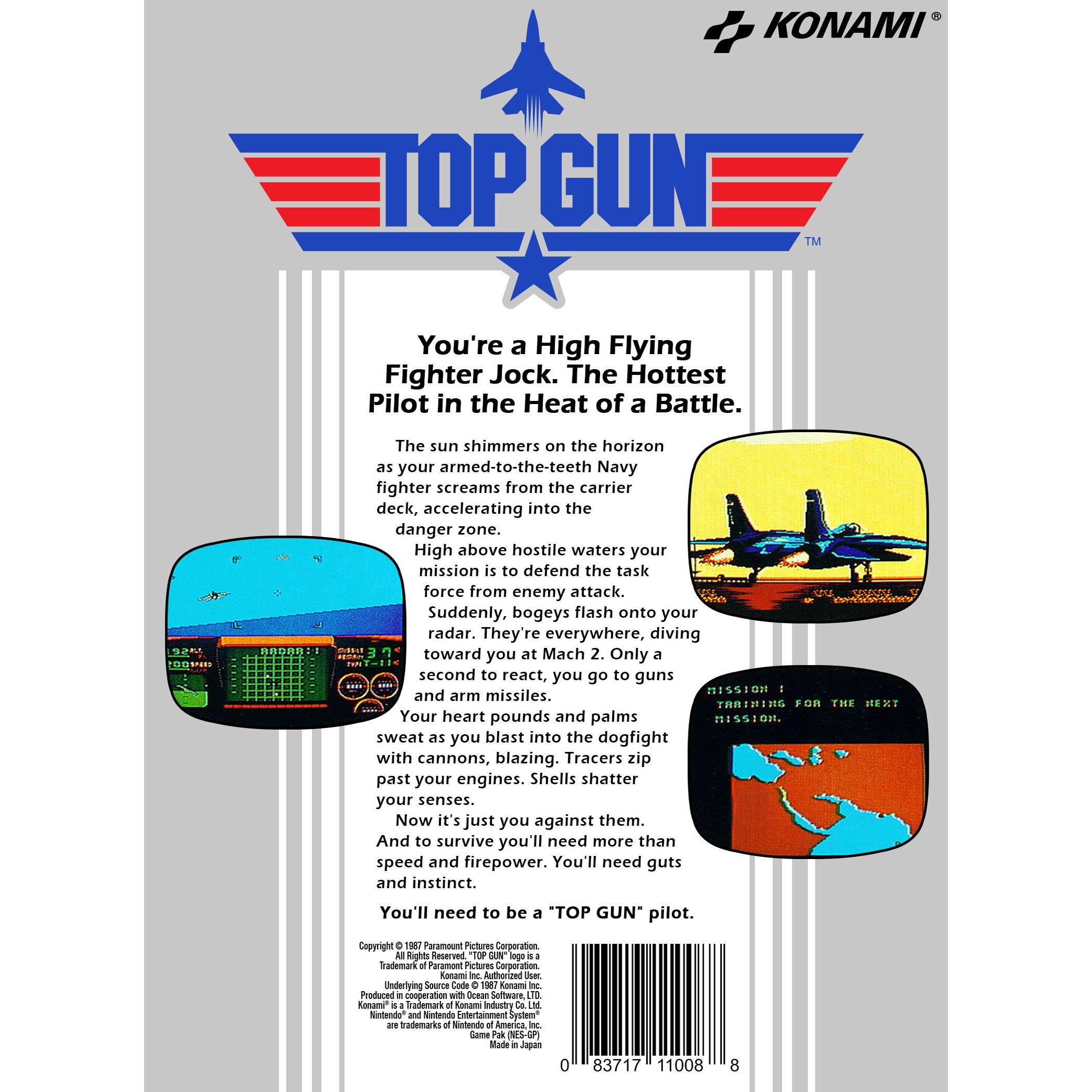 Top Gun - Authentic NES Game Cartridge