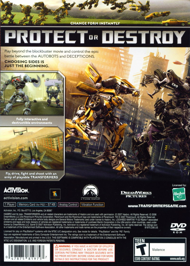 Transformers: The Game - PlayStation 2 (PS2) Game