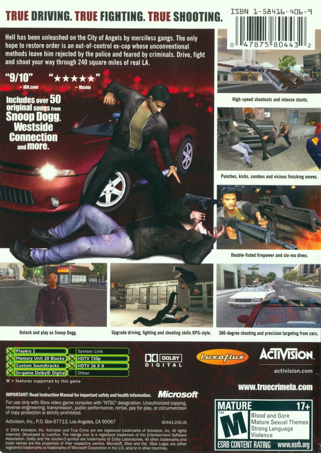 True Crime: Streets of LA (Platinum Hits) - Microsoft Xbox Game
