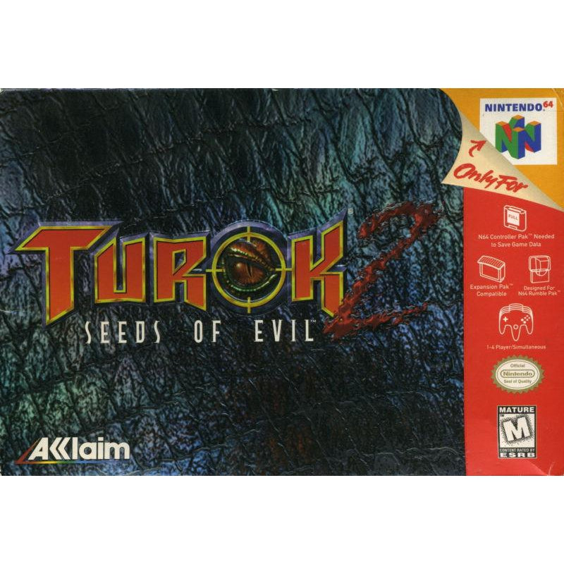 Turok 2 Seeds of Evil - Authentic Nintendo 64 (N64) Game Cartridge - YourGamingShop.com - Buy, Sell, Trade Video Games Online. 120 Day Warranty. Satisfaction Guaranteed.
