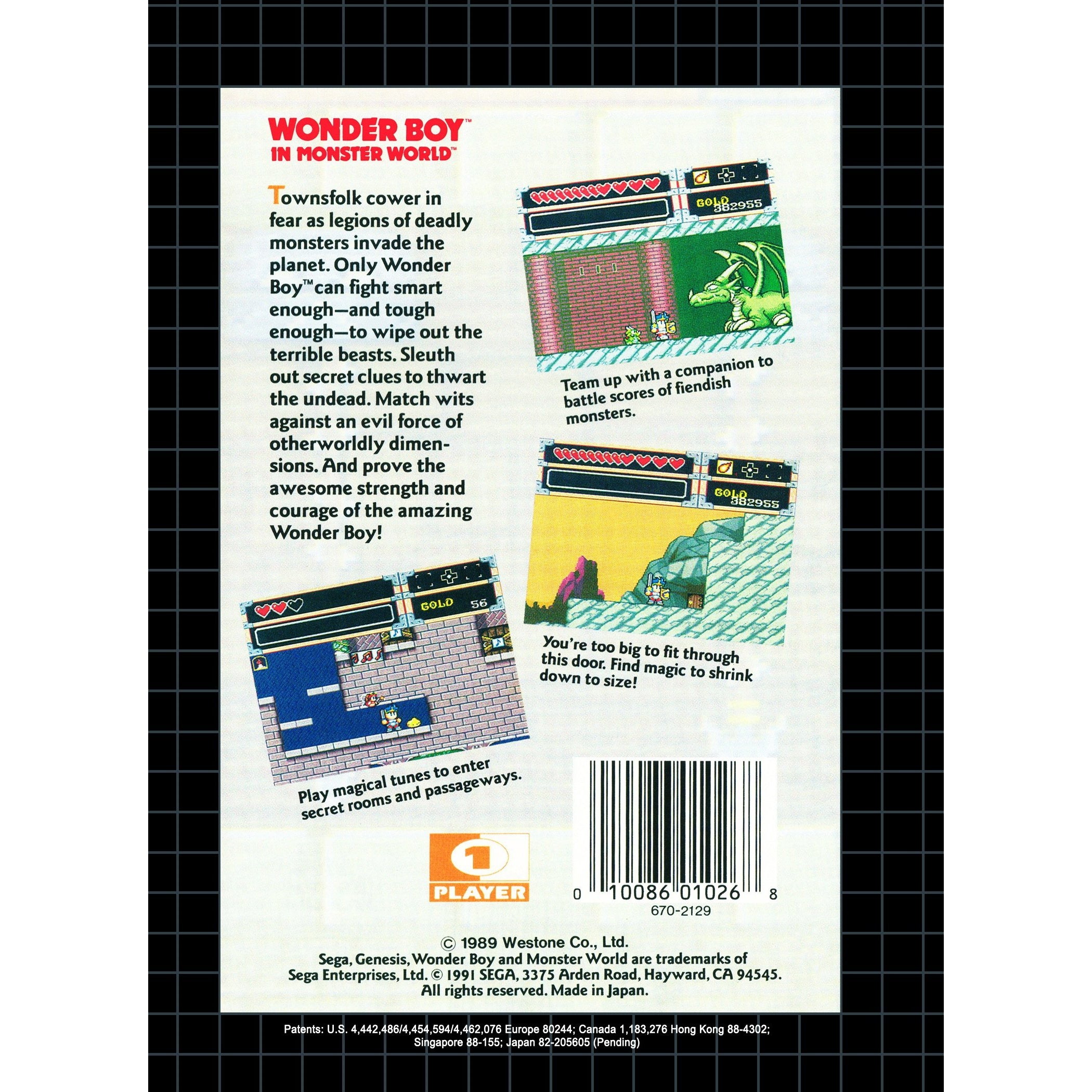 Wonder Boy in Monster World - Sega Genesis Game