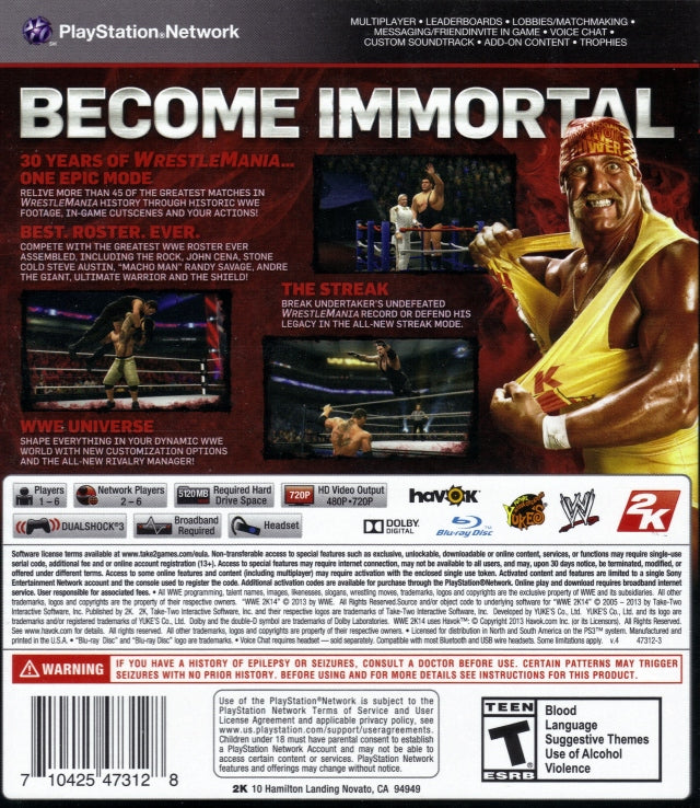WWE 2K14 - PlayStation 3 (PS3) Game