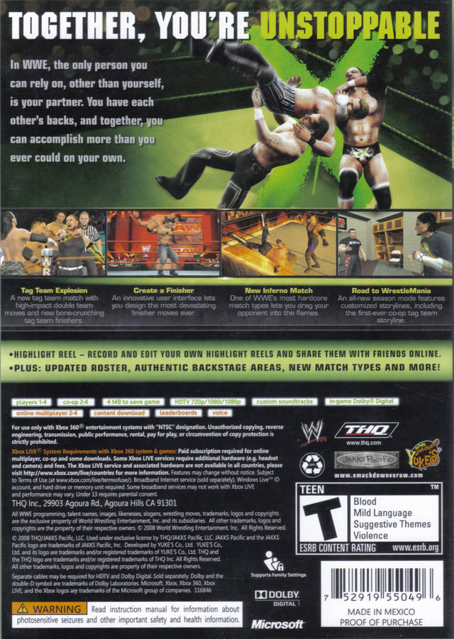 WWE SmackDown vs. Raw 2009 - Xbox 360 Game