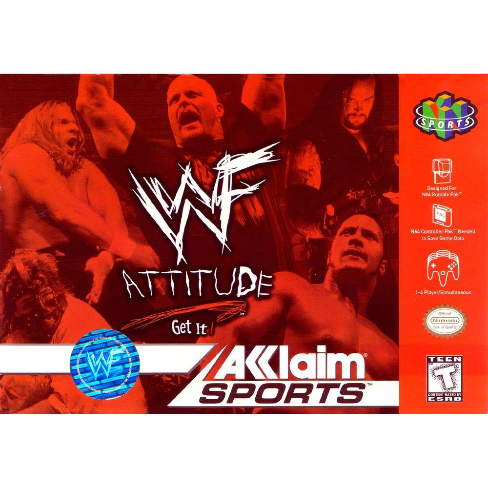 WWF Attitude - Authentic Nintendo 64 (N64) Game Cartridge