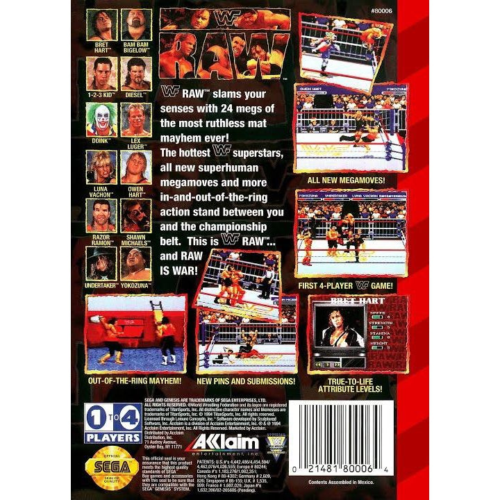WWF Raw - Sega Genesis Game