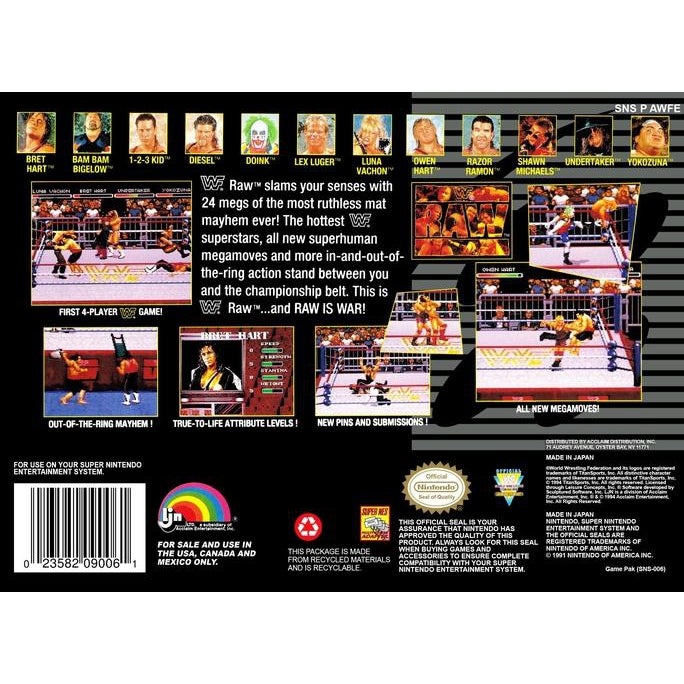 WWF Raw - Super Nintendo (SNES) Game Cartridge - YourGamingShop.com - Buy, Sell, Trade Video Games Online. 120 Day Warranty. Satisfaction Guaranteed.