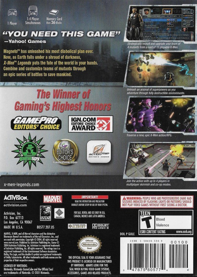 X-Men: Legends (Player's Choice) - Nintendo GameCube Game