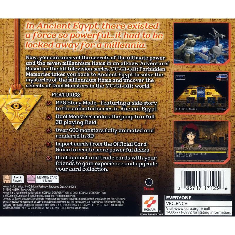 Yu-Gi-Oh!: Forbidden Memories - PlayStation 1 (PS1) Game Complete - YourGamingShop.com - Buy, Sell, Trade Video Games Online. 120 Day Warranty. Satisfaction Guaranteed.